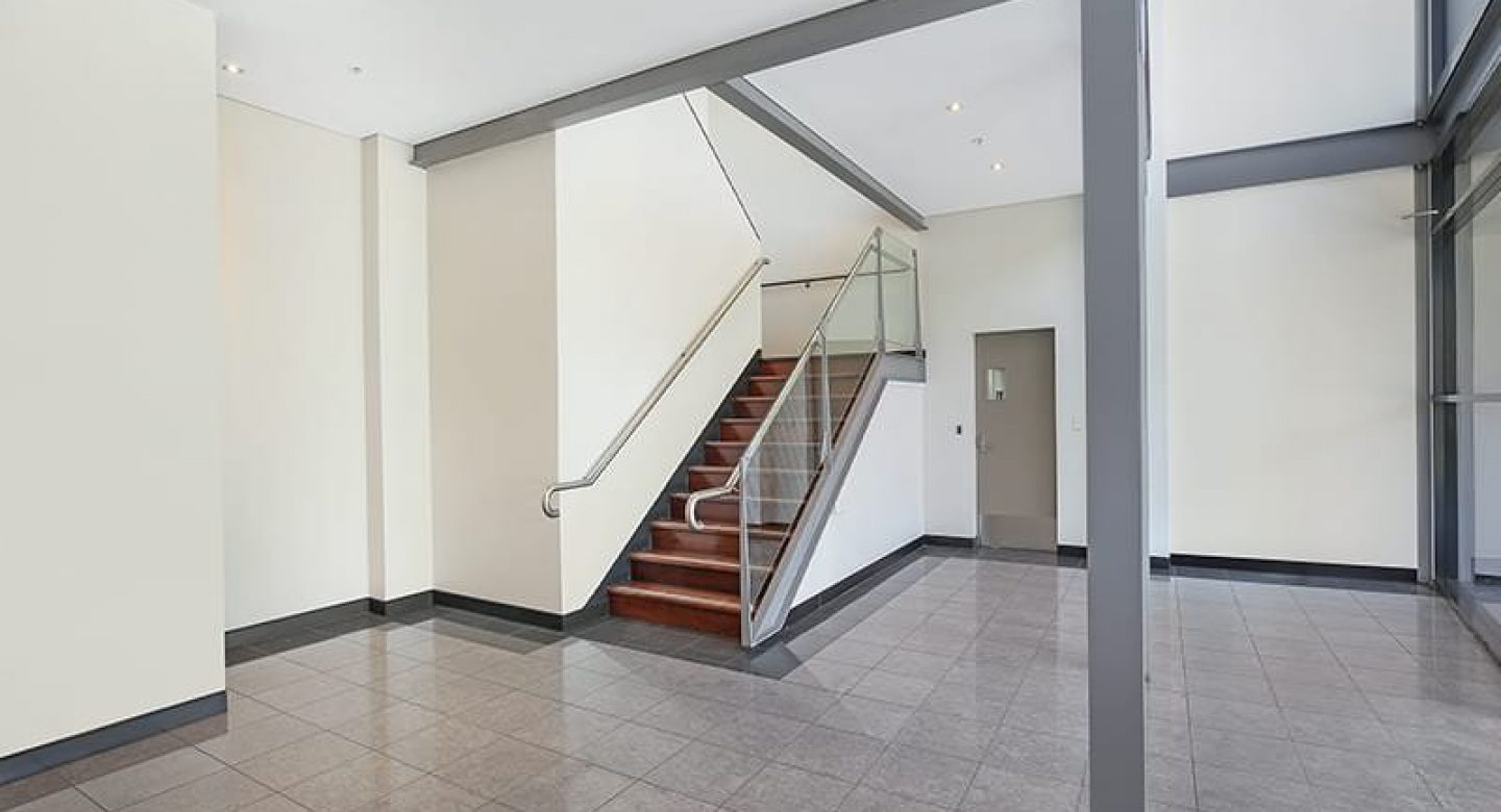 Industrial commercial office foyer staircase