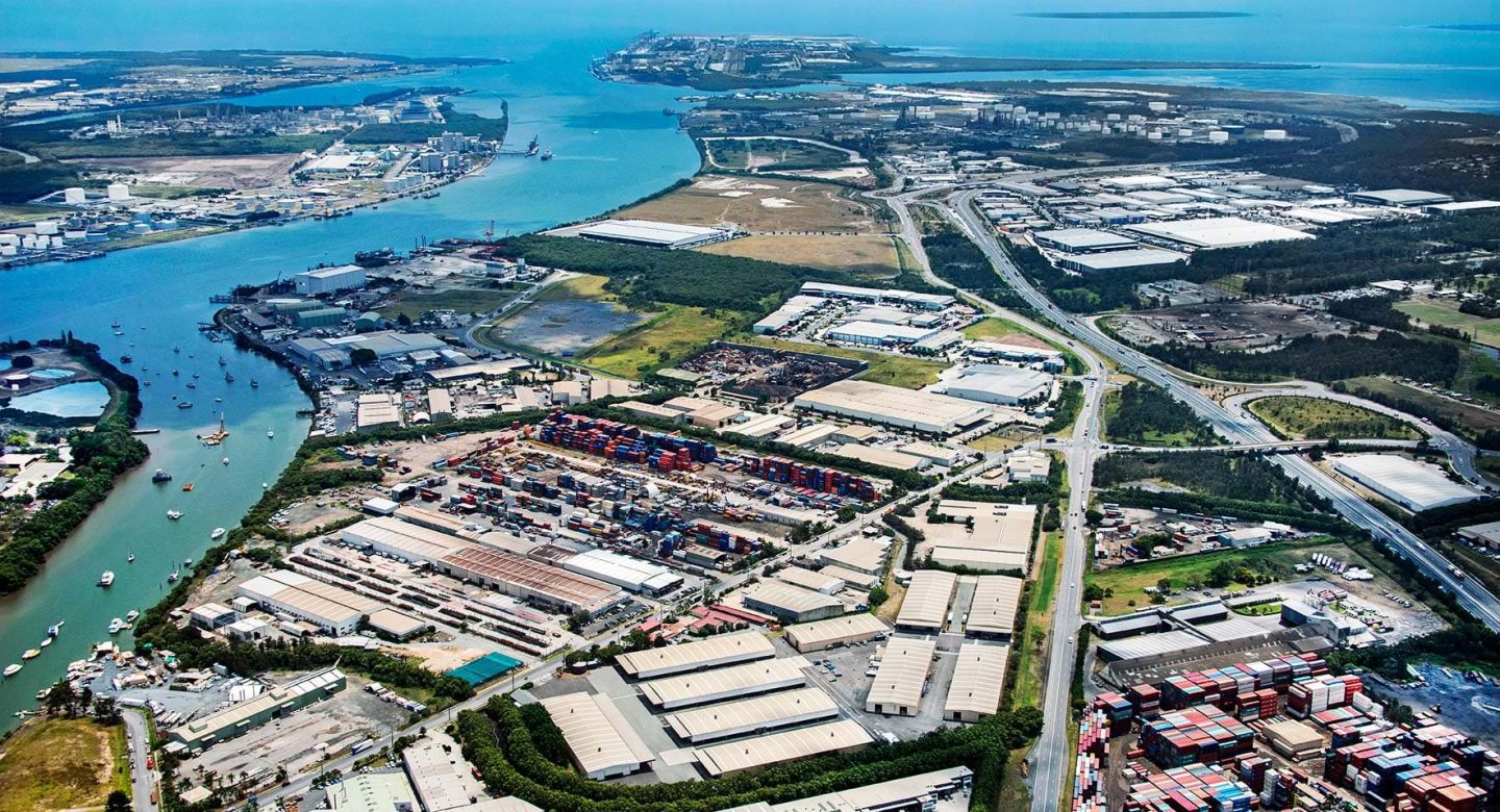 Aerial view of industrial precint Hemmant QLD